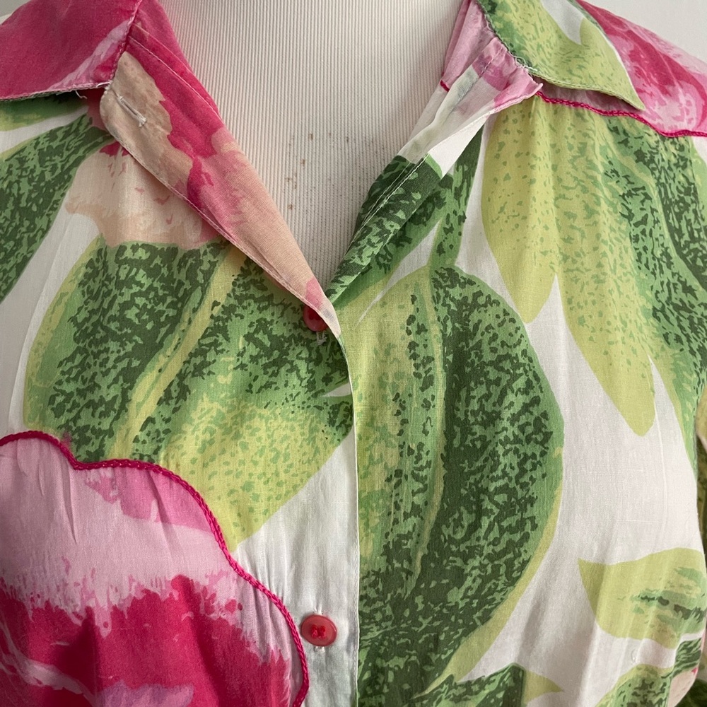 Bobbie Brooks Floral Blouse - Pink and Green - Picture 2 of 5